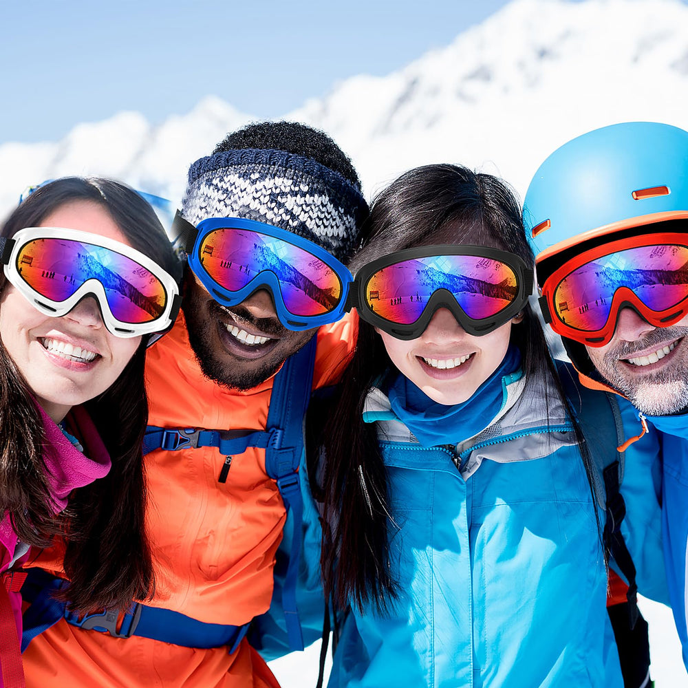 OXG multicolor goggles arranged on gear table demonstrating variety and group use