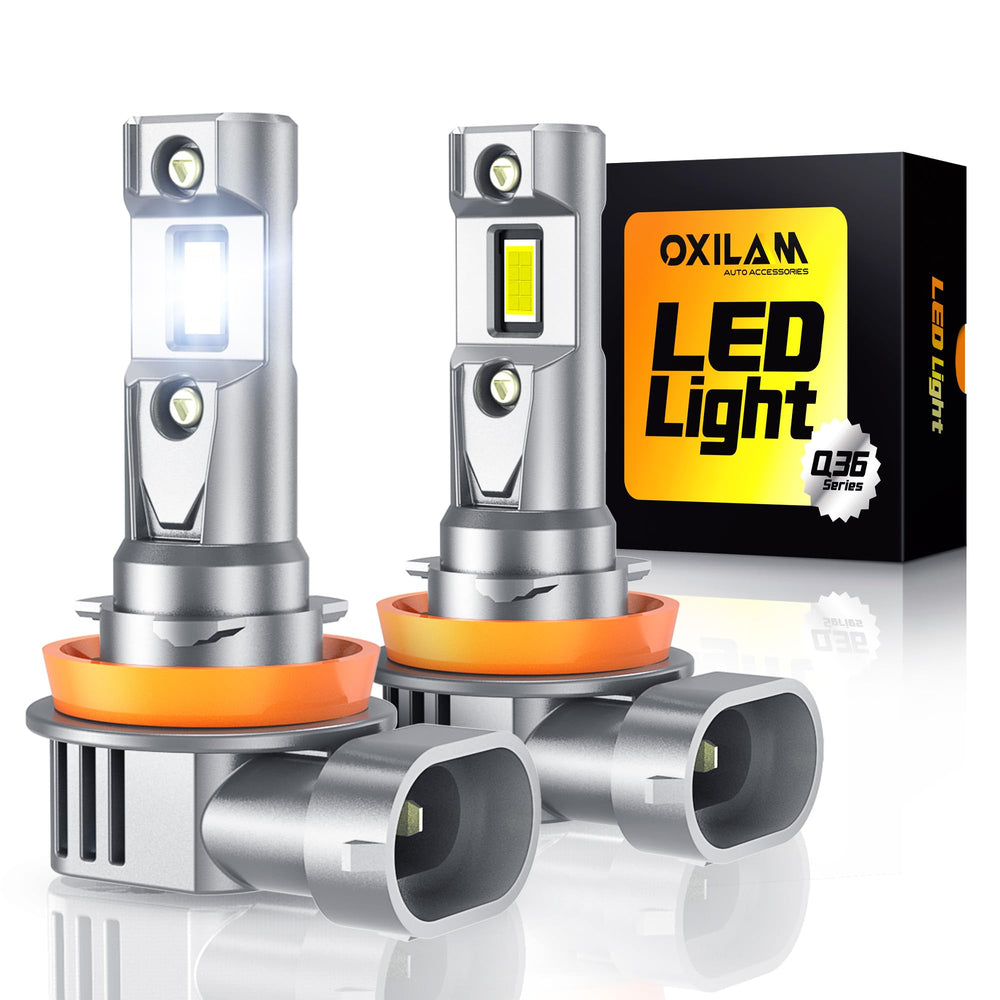 OXILAM front view of pair packaging showing plug-and-play convenience