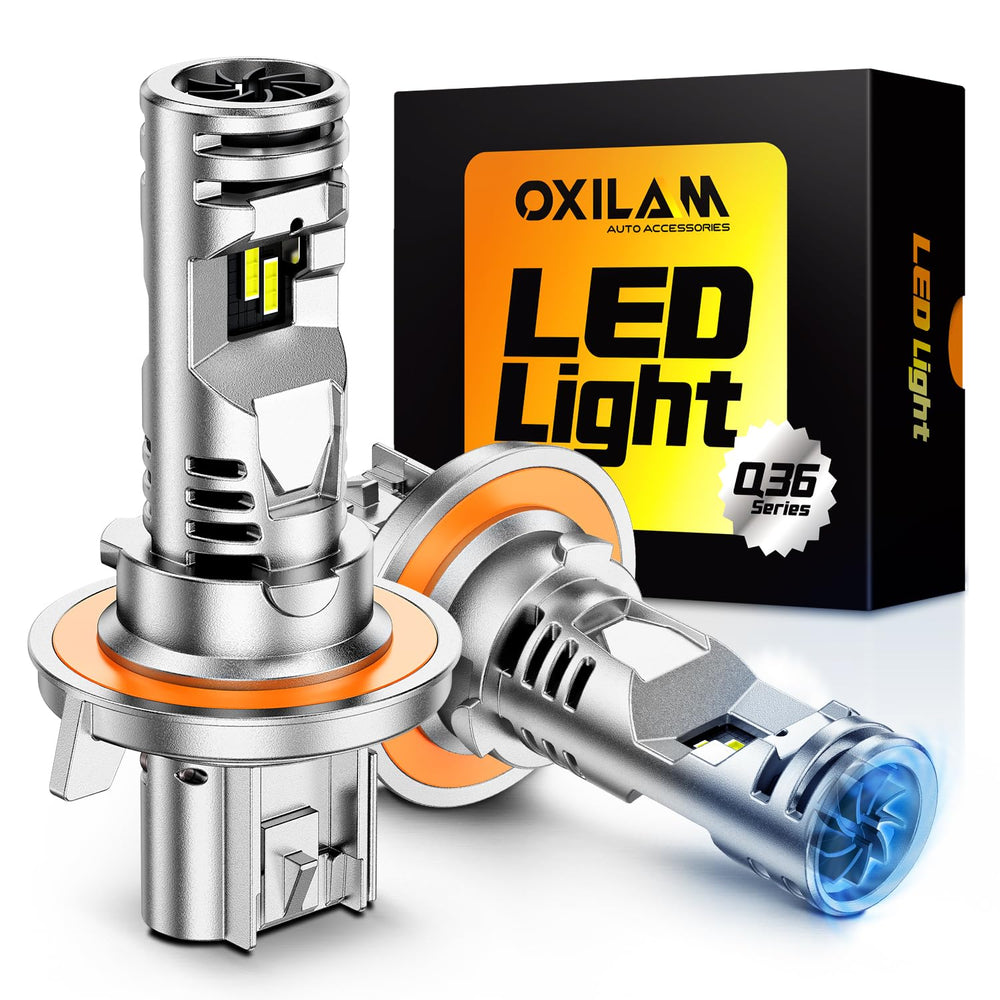 OXILAM H13 front view showing two bulbs and compact plug-and-play form