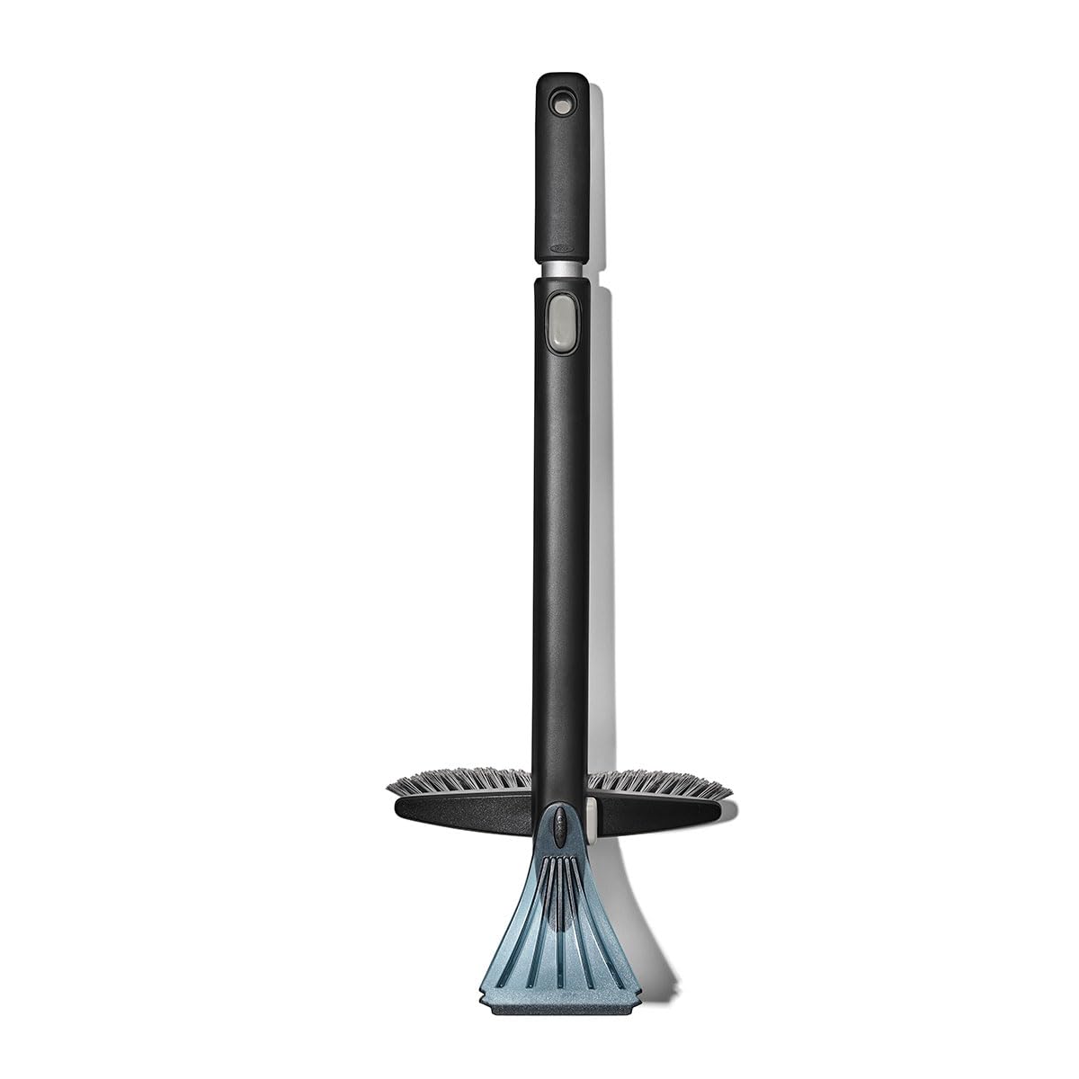 OXO extendable twister front view showing full brush and scraper benefits