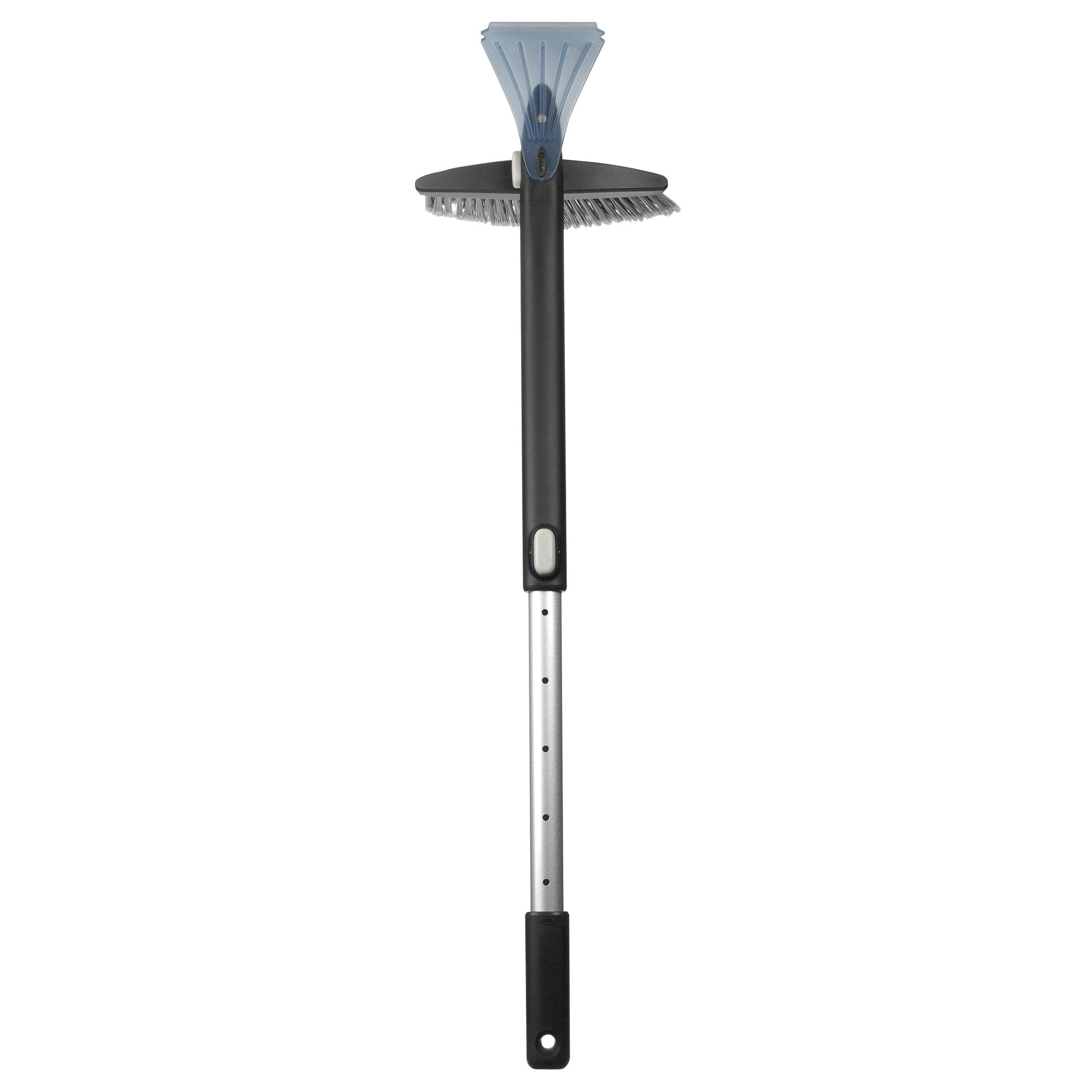 OXO polycarbonate ice scraper edge breaking ice without scratching glass