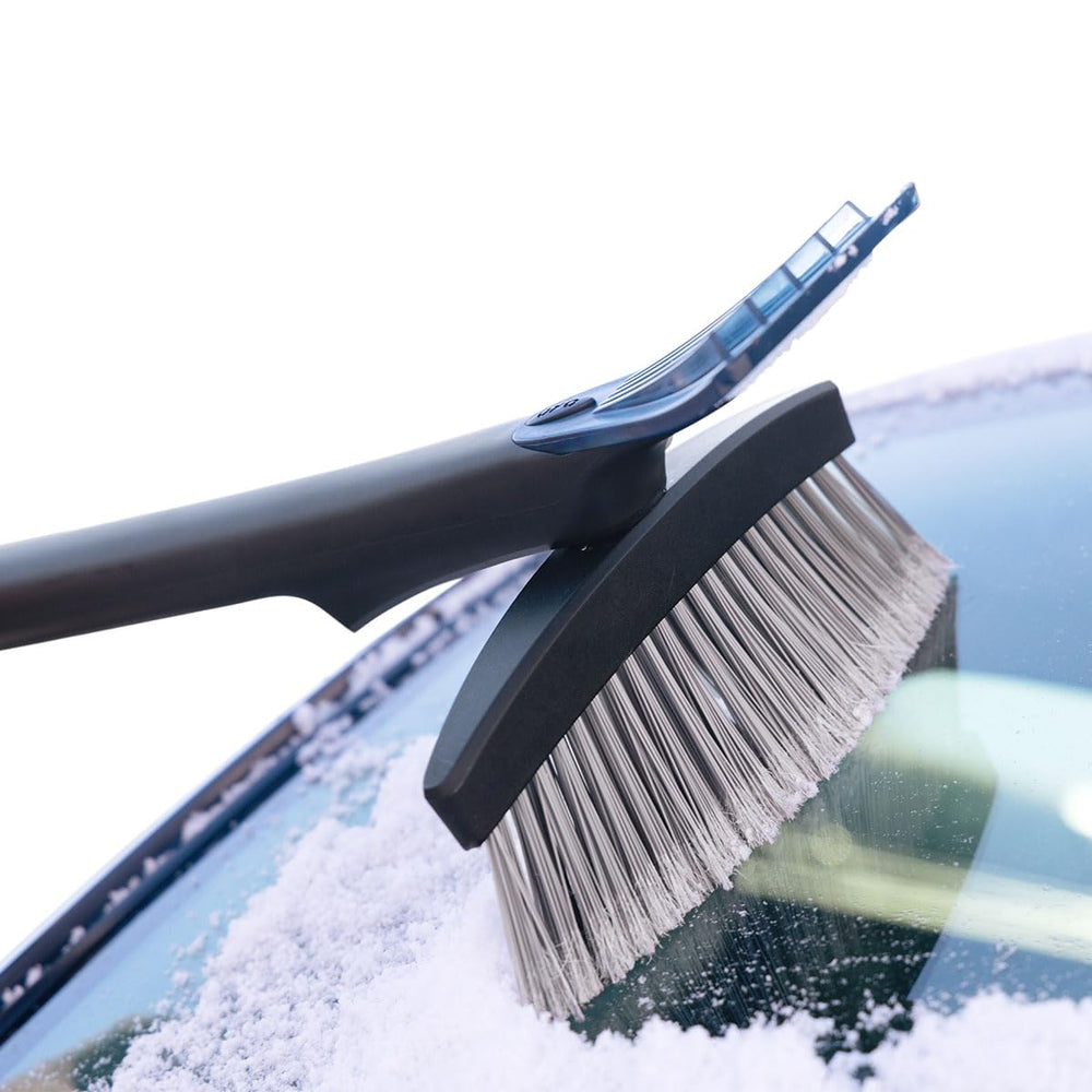 OXO clearing rear window showing reach and gentle bristle benefit