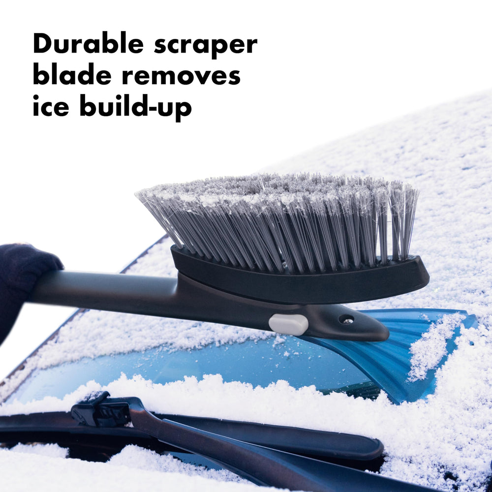 OXO soft grip handle detail ensuring secure control in cold