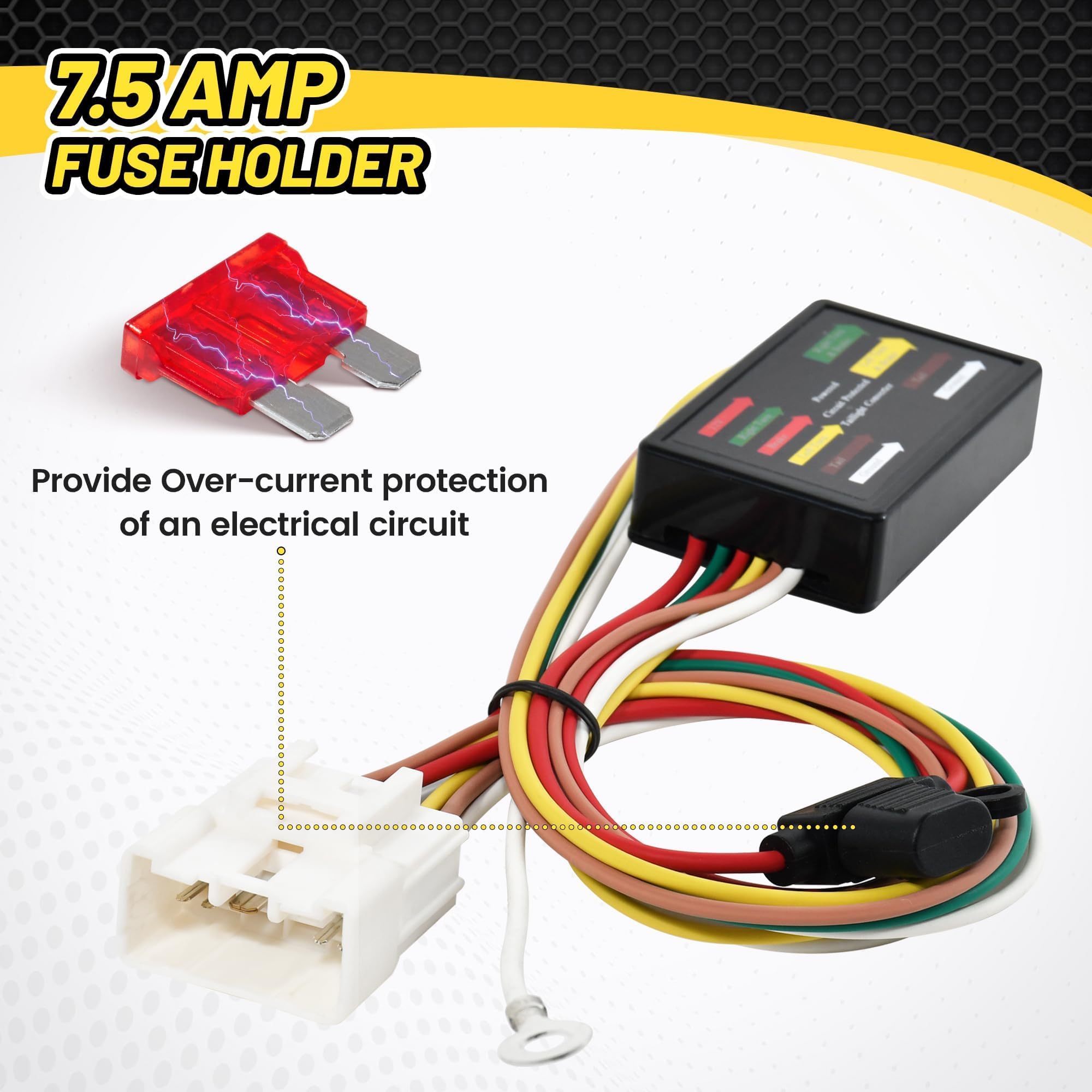 Oyviny harness installed under bumper demonstrating neat plug-and-play fit