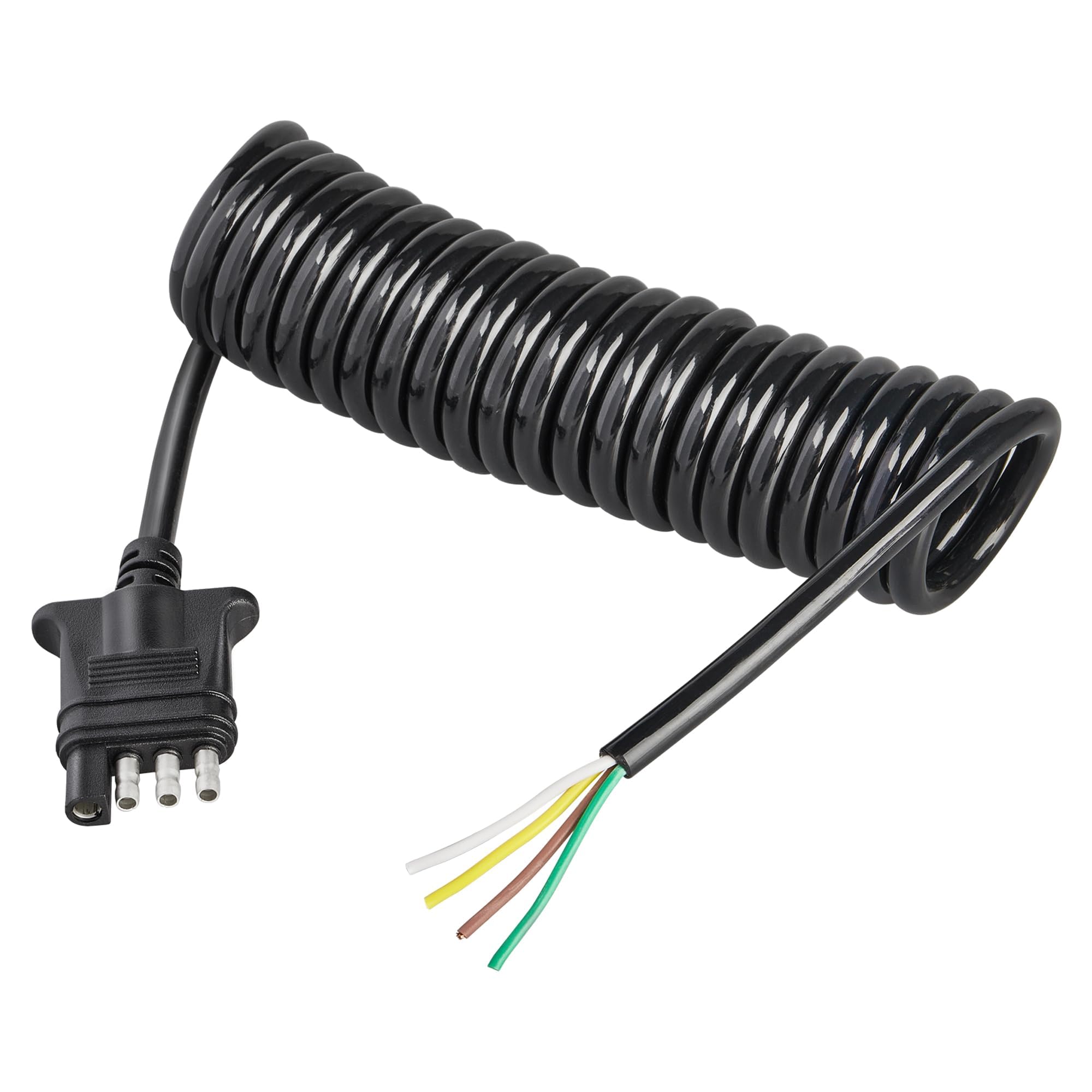 Oyviny front view of 4-way coiled harness showing compact design and easy storage