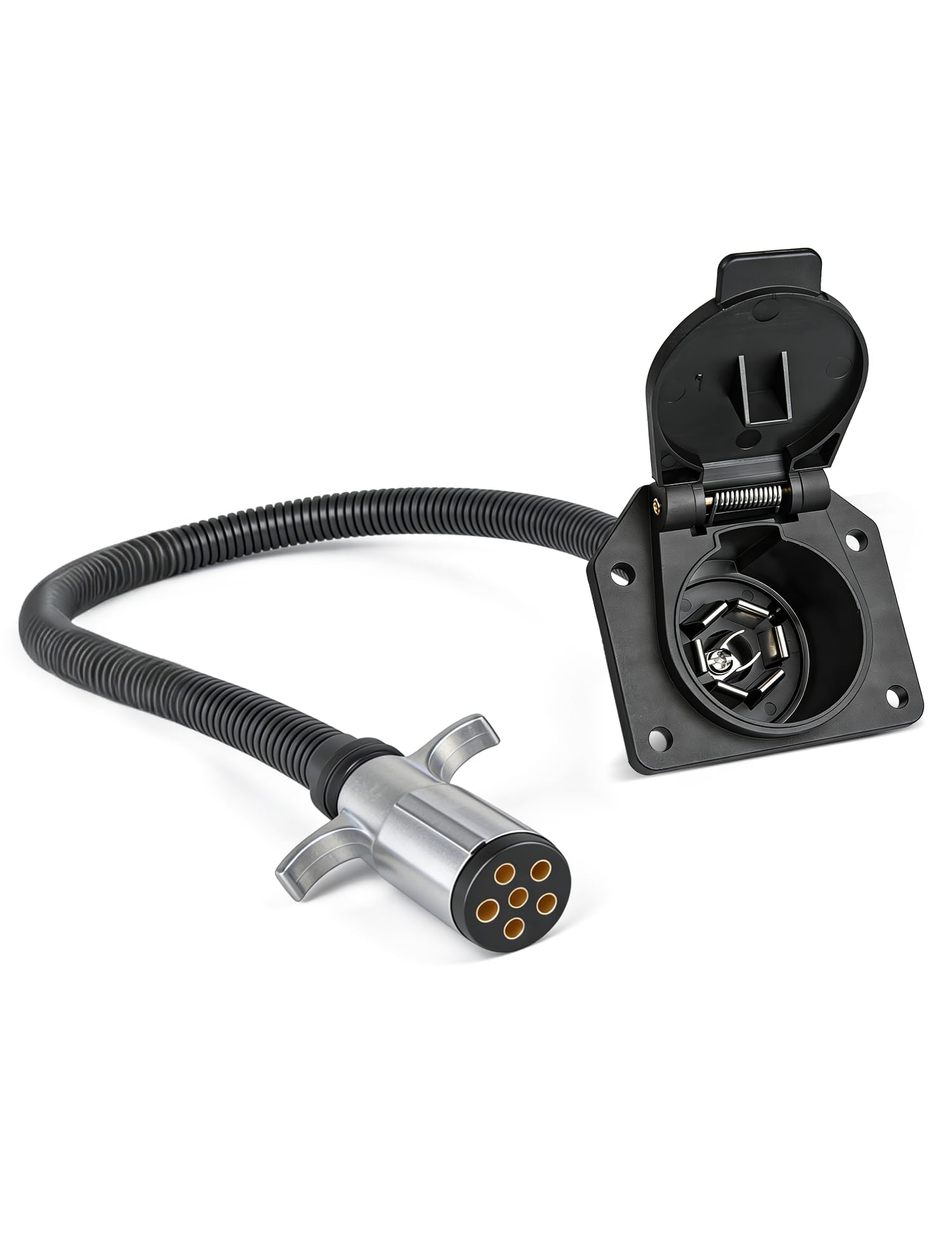 Oyviny front view of adapter showing 6-pin to 7-pin conversion benefit