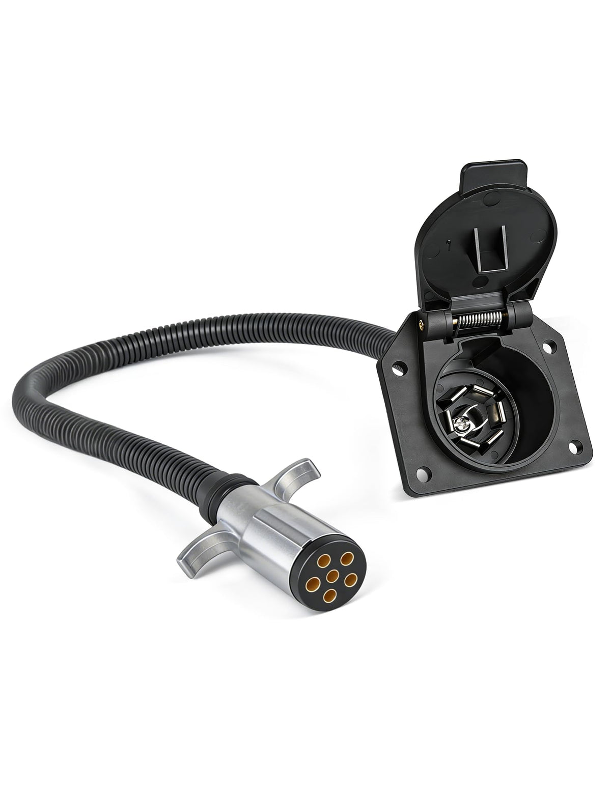 Oyviny front view of adapter showing 6-pin to 7-pin conversion benefit