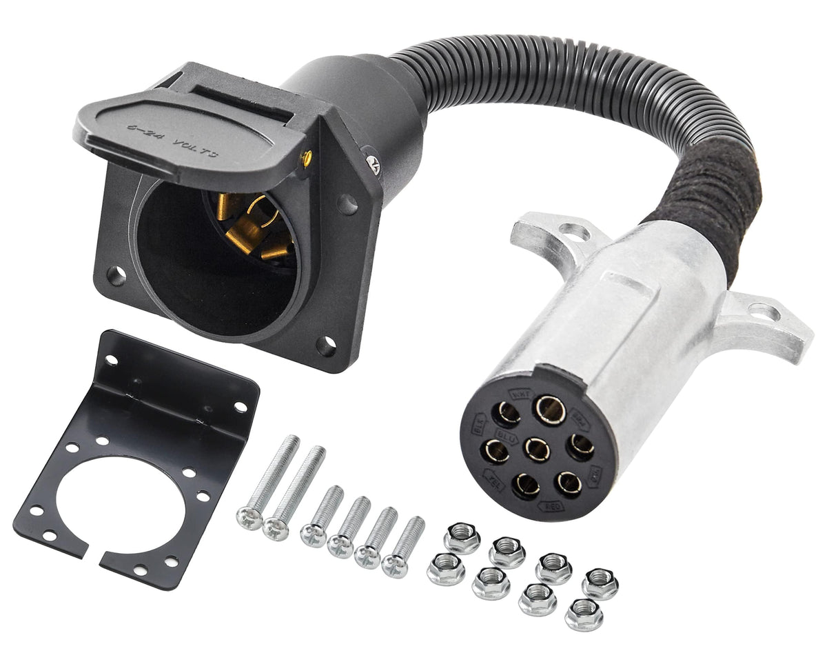 Oyviny front view of adapter showing connectors and benefit quick connection