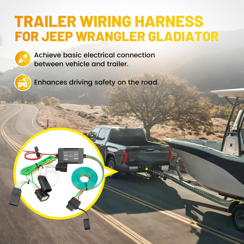 Oyviny trailer 4-pin flat plug closeup demonstrating easy trailer connection