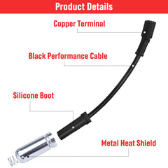Ozikutech performance wires detail showing thick black cable for reduced resistance
