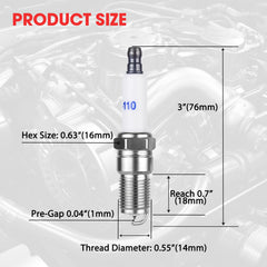 Ozikutech plug pre-gap measurement set to 0.04 inch for consistent ignition performance