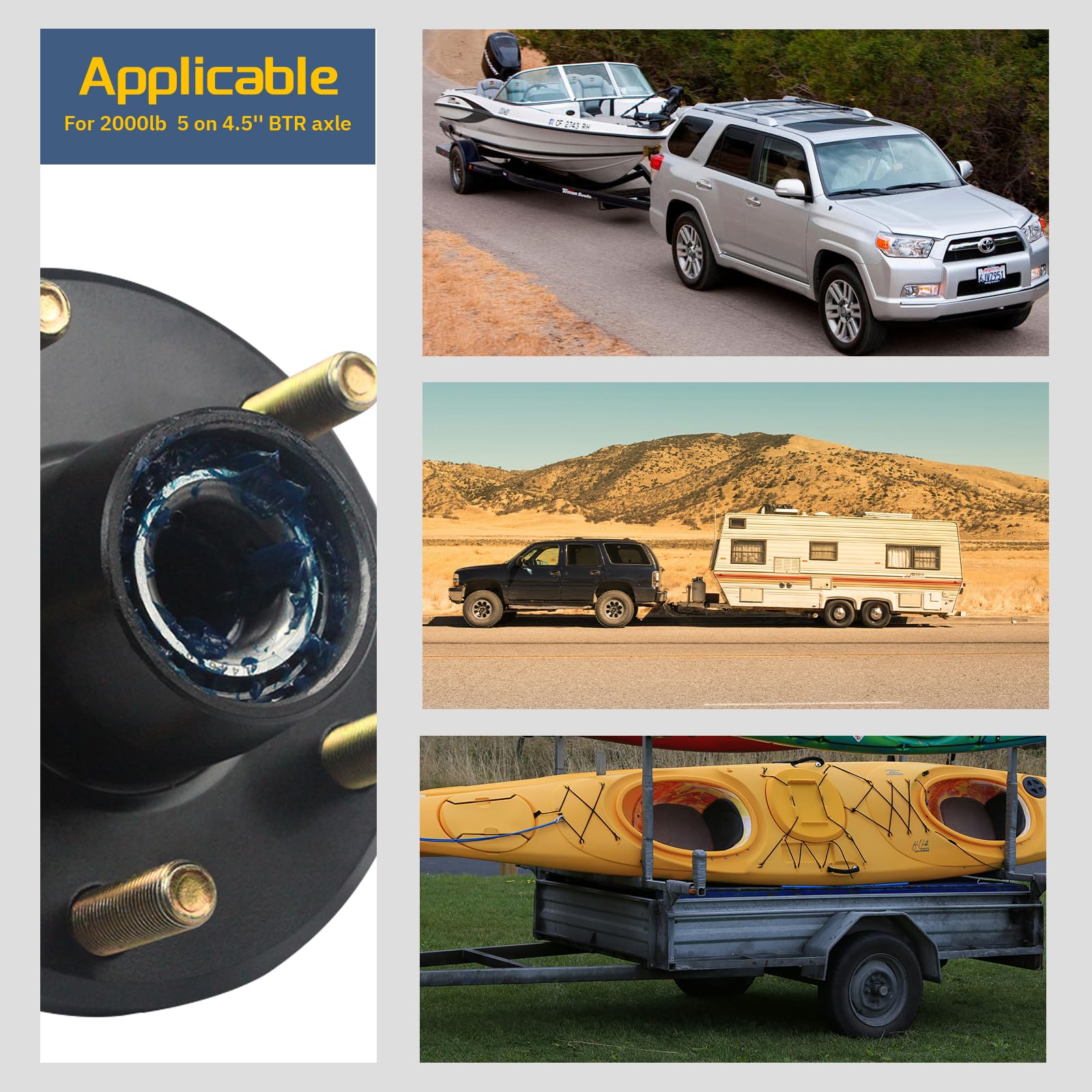 OZISENS hub kit on trailer wheel demonstrating ready-to-use durability