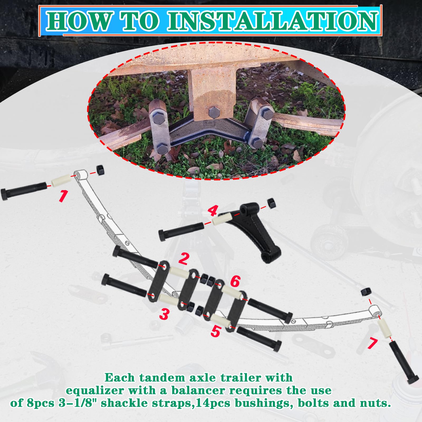 OZISENS shackle straps detail highlighting correct hole spacing and fitment