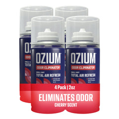 Ozium front packaging showing product and quick odor refresh benefit