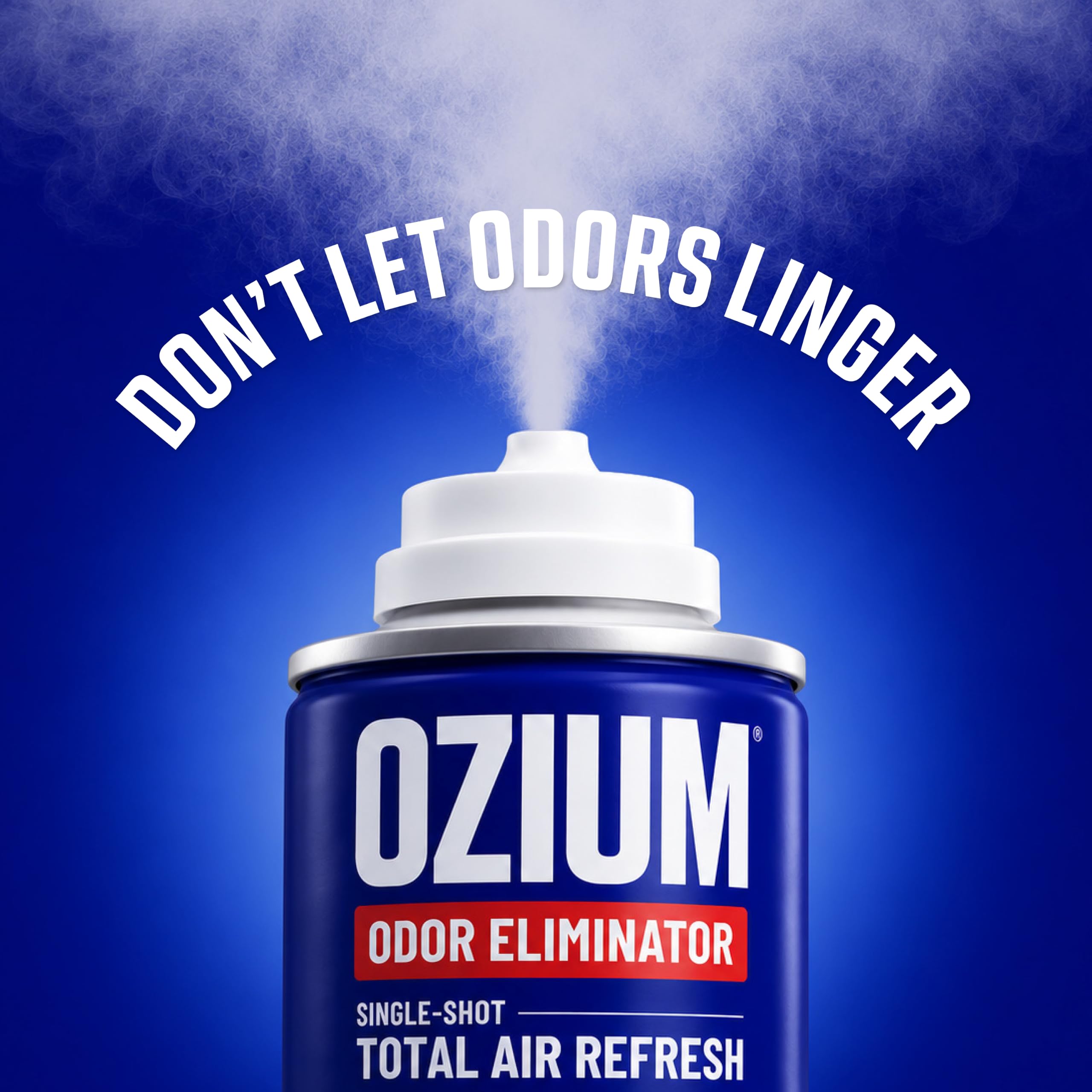 Ozium can top valve detail demonstrating easy single-shot activation