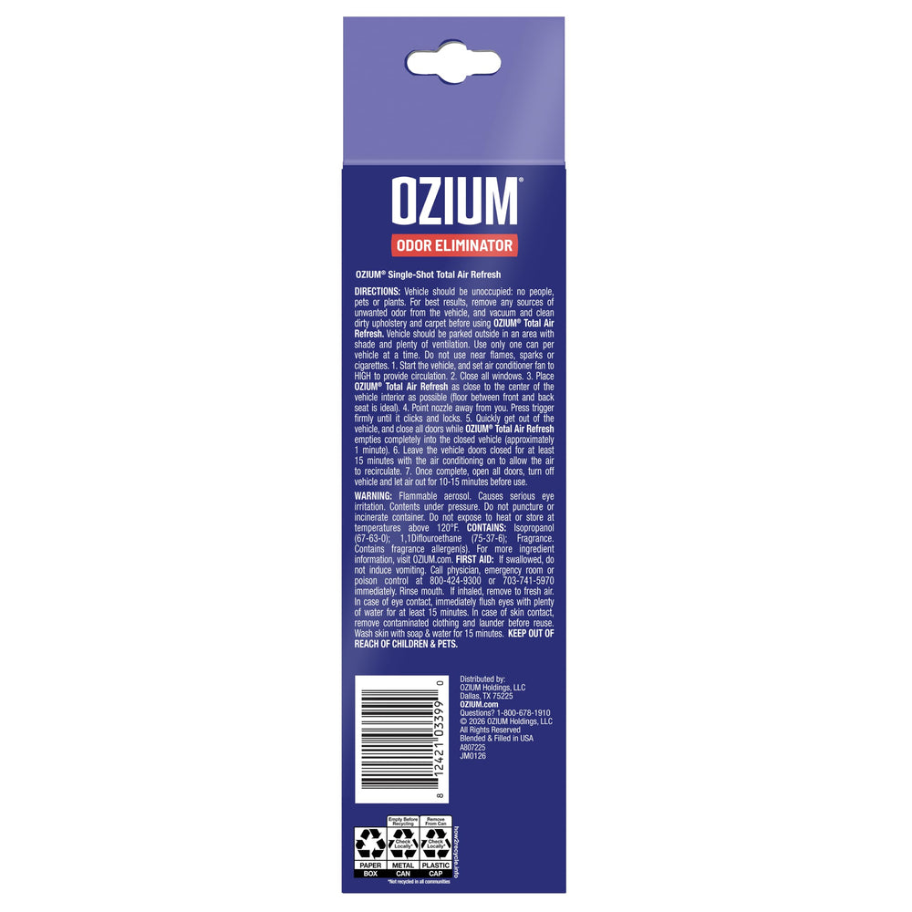 ozium held in hand showing compact size for easy handling