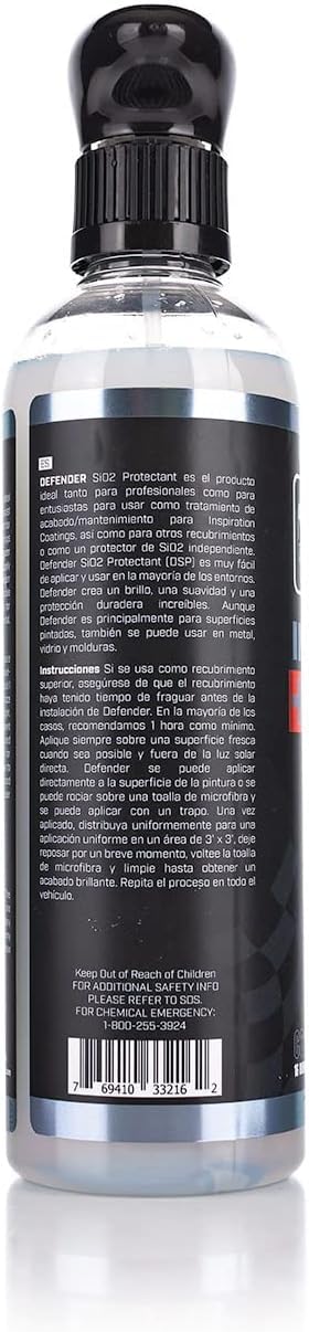 Close-up of P & S Defender label highlighting product features for quick ID