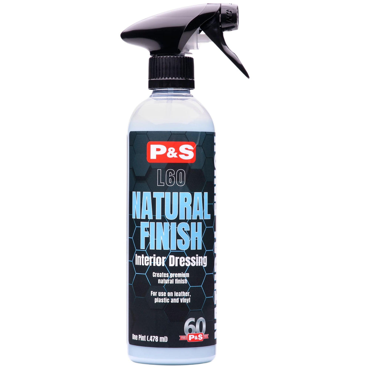 P&S Natural Finish front bottle shot showing label and low-gloss benefit