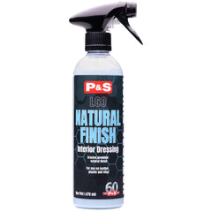 P&S Natural Finish front bottle shot showing label and low-gloss benefit