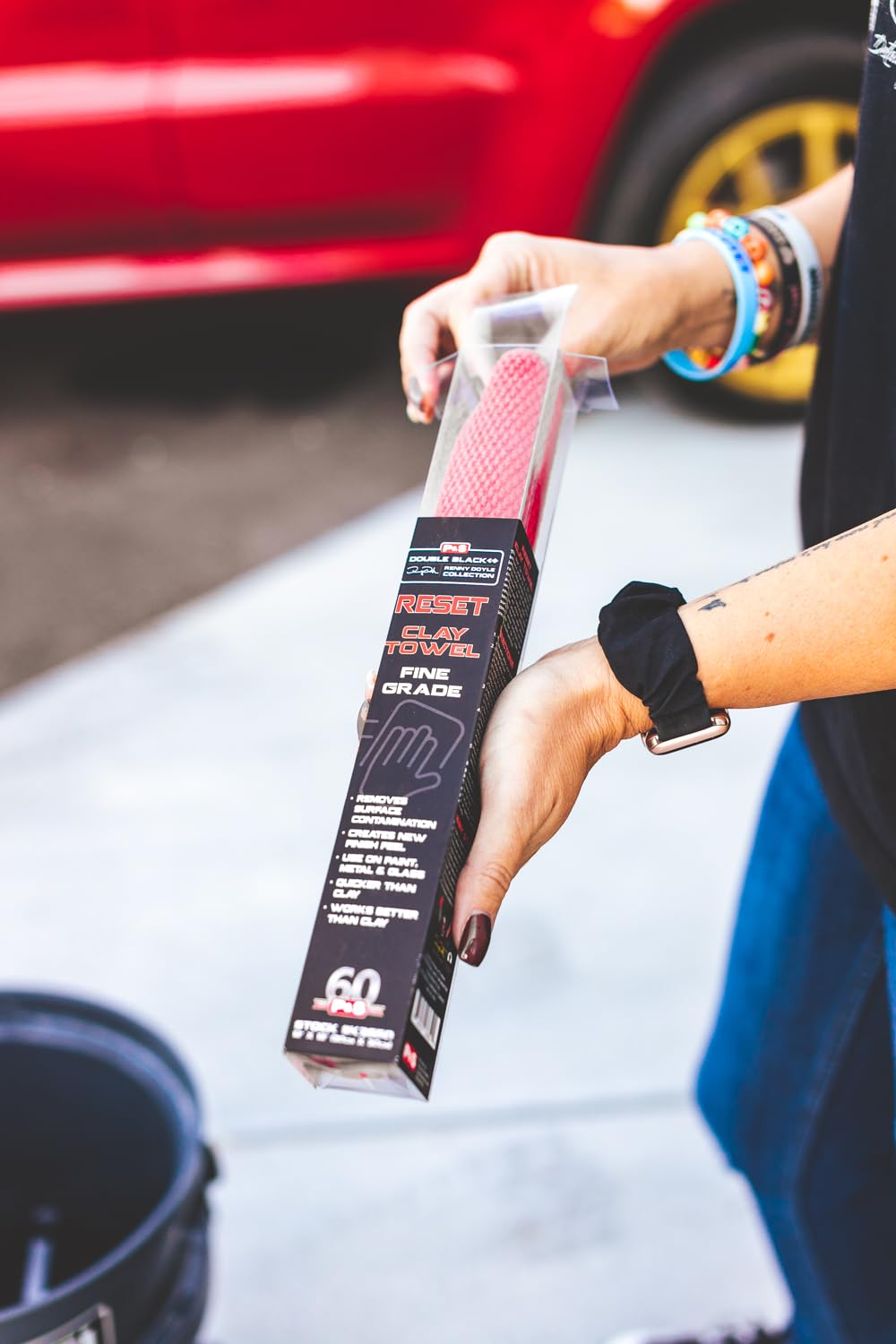P & S Reset being used on car door to speed up paint decontamination