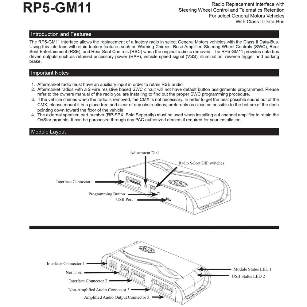 PAC module beside ruler to show compact size and easy dash fitment