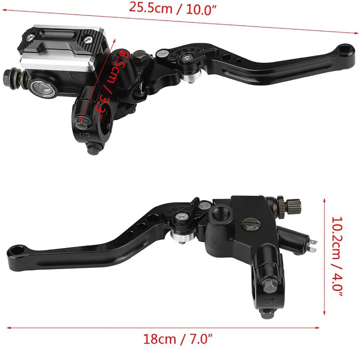 PACEWALKER levers next to ruler showing compact size and exact fit benefit