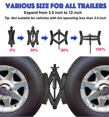 PAFOWO stabilizer installed between dual axle tires, providing steady campsite support