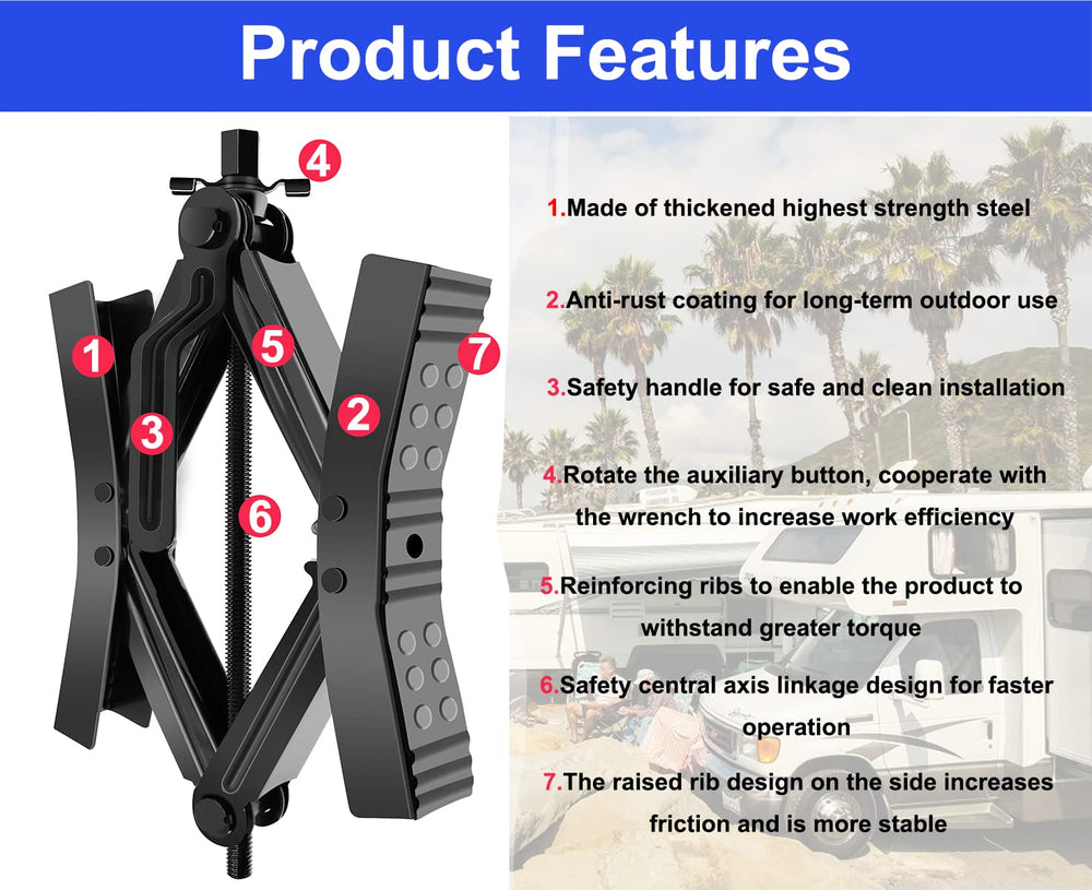 PAFOWO ratchet wrench and rotating adapter included for fast, tool-free tightening