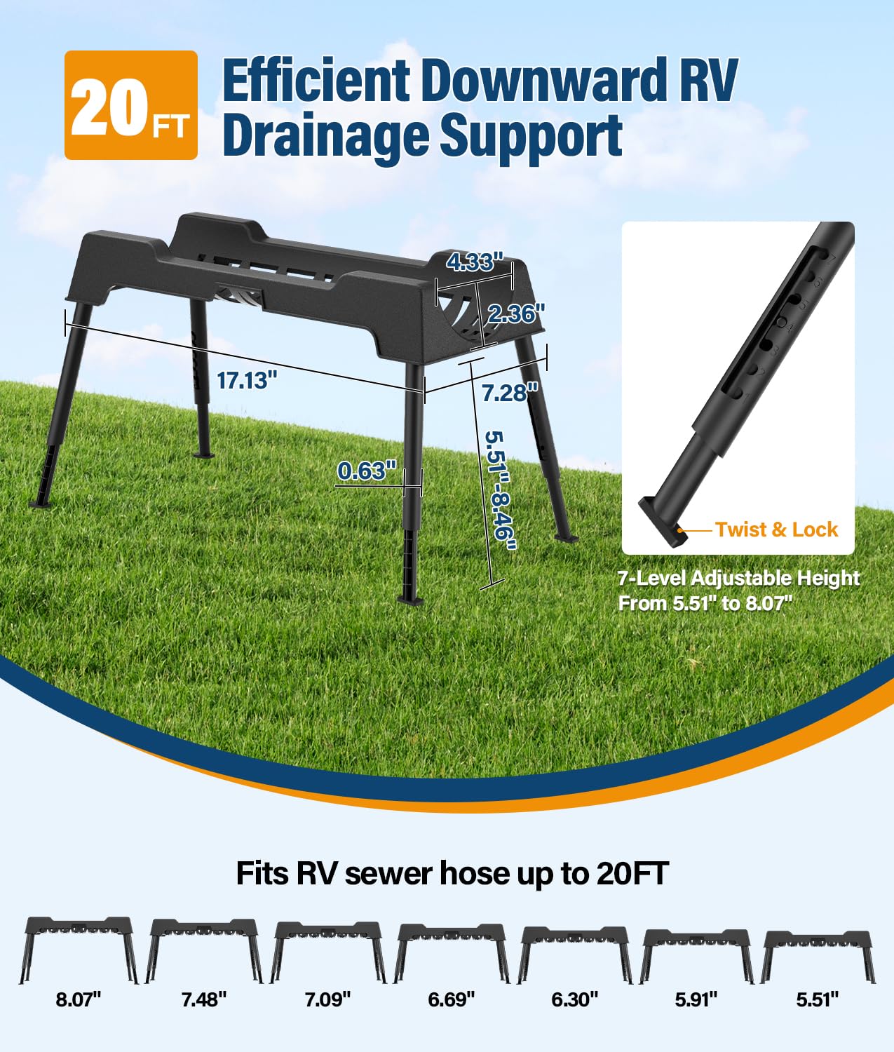 PAHTTO close-up of U-groove and base securing hose for consistent drainage