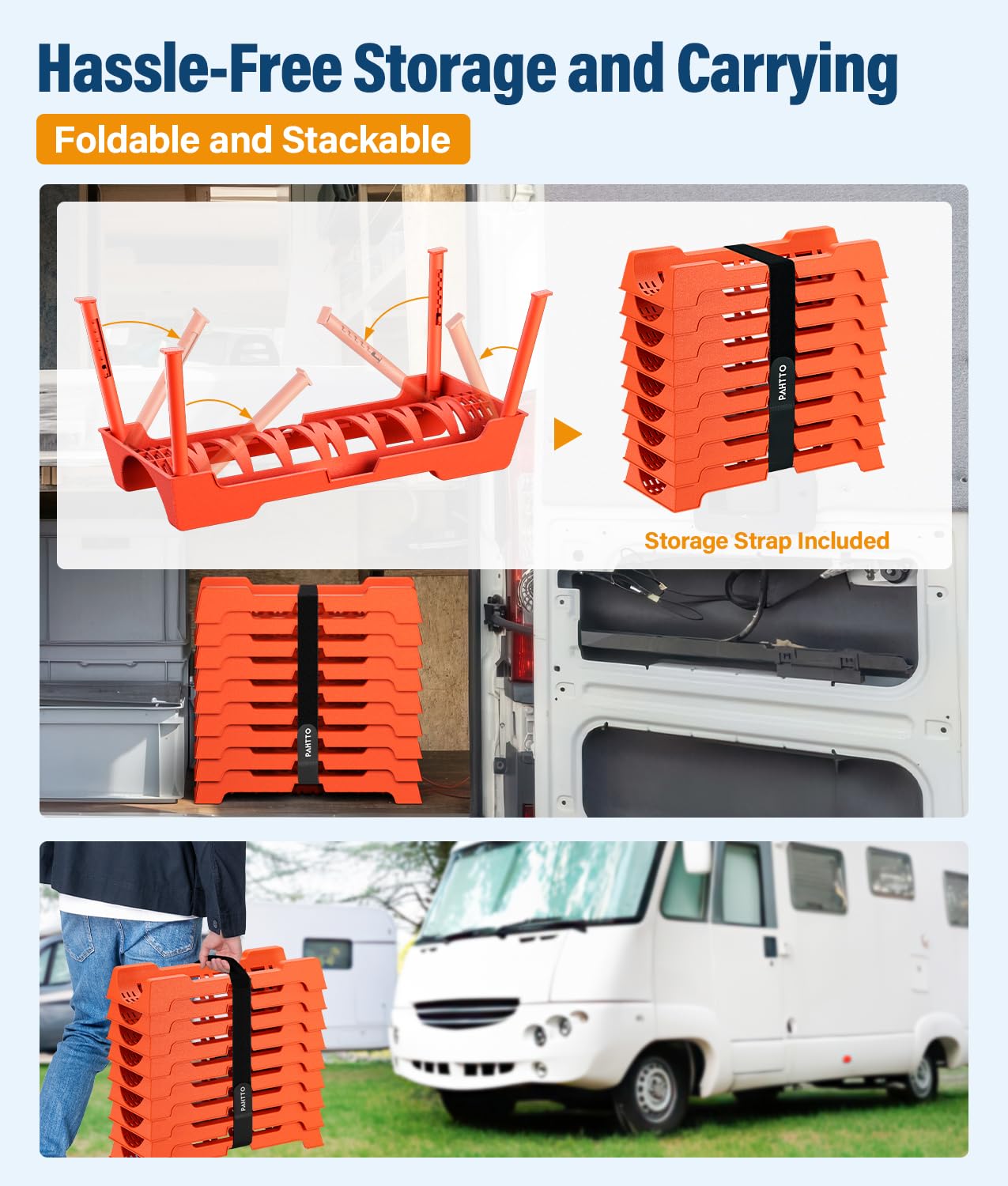 PAHTTO locking foot detail enabling secure seven‑level adjustment