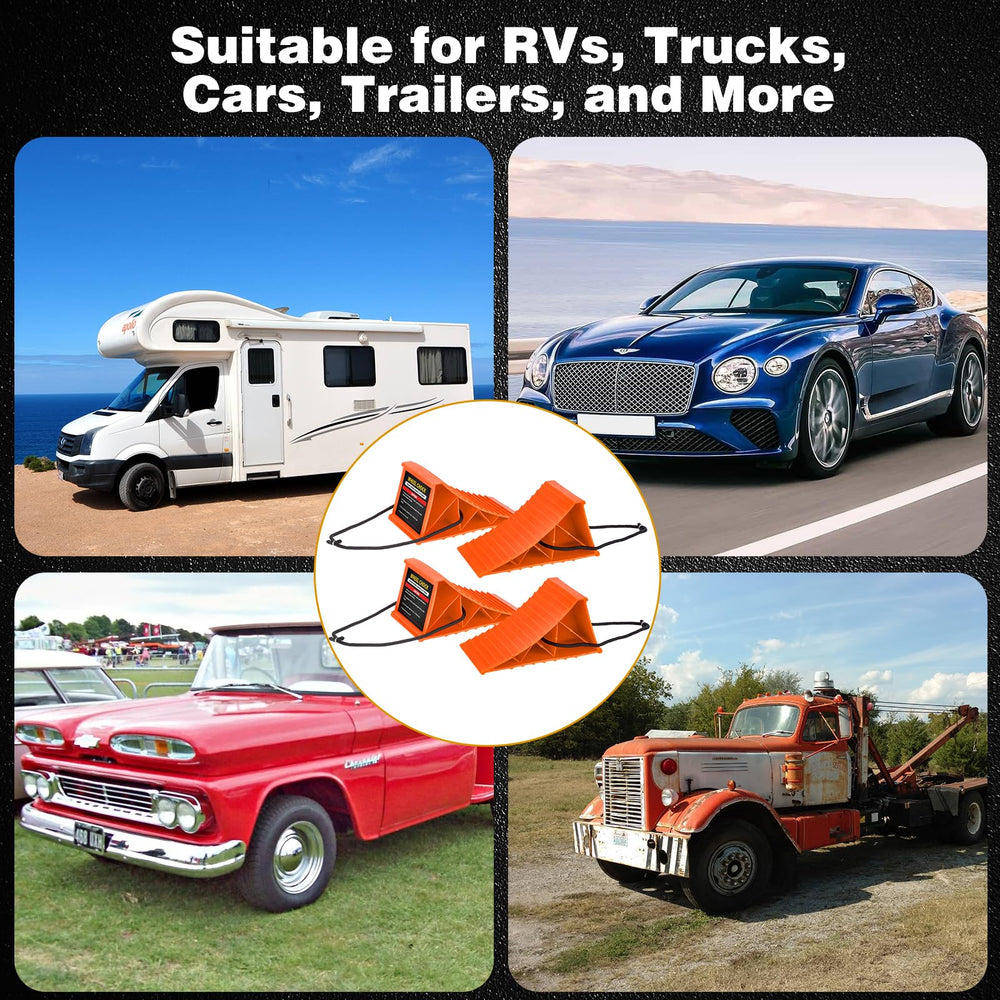 PAHTTO chocks beside RV at campsite illustrating travel safety benefit