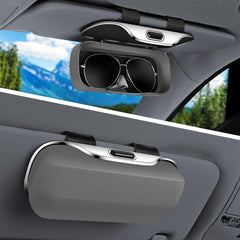 Pakanana front view of gray visor sunglass holder showing sleek profile and neat finish