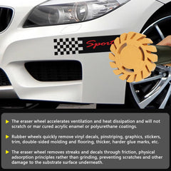 Pakeed close-up of rubber wheel texture illustrating soft compound that protects paint while removing adhesive