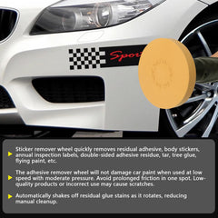 Pakeed geared rubber wheel detail highlighting teeth pattern for fast removal of large sticker and adhesive areas