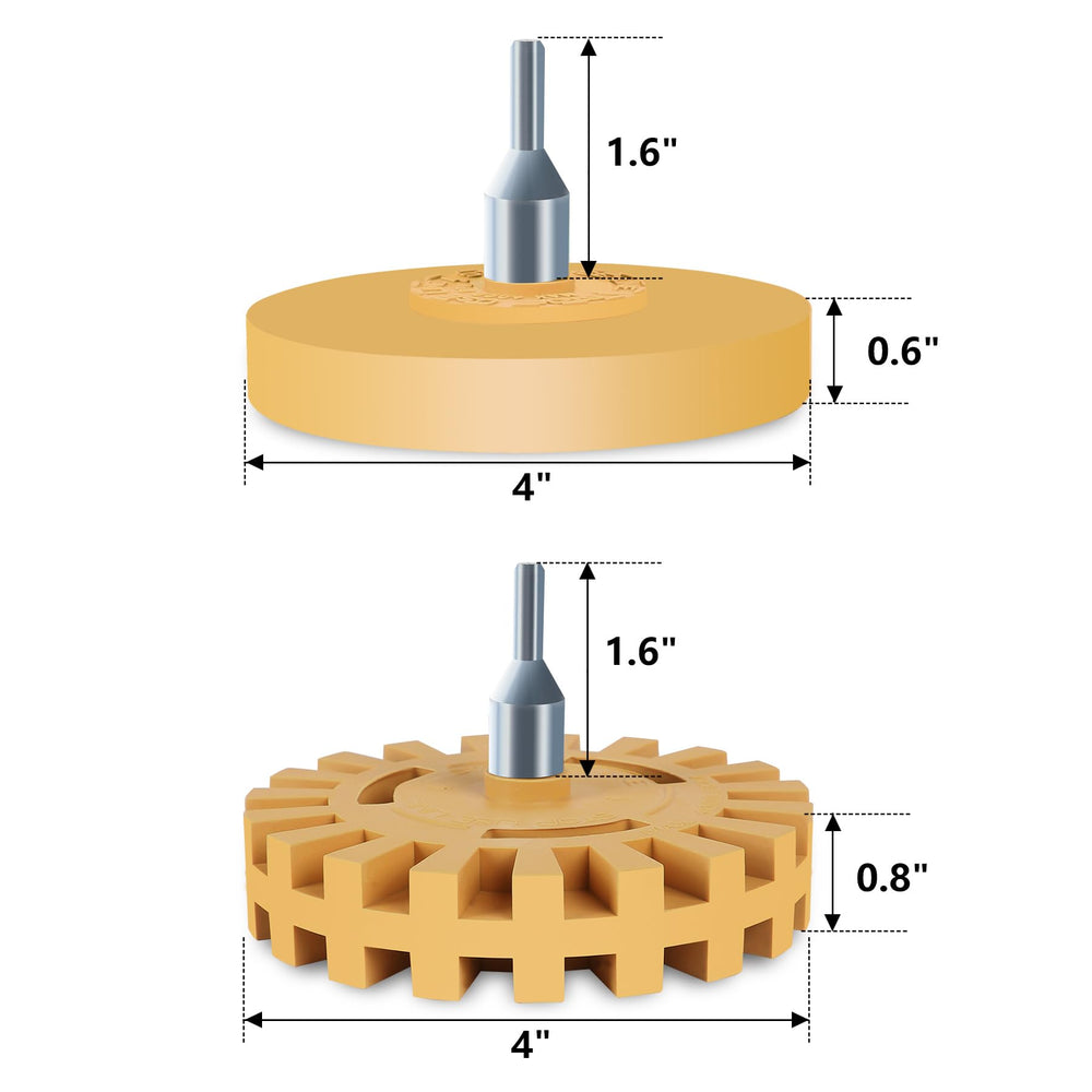 Pakeed wheels beside a drill for size comparison showing compatibility and scale for home workshop use