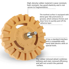 Pakeed solid rubber wheel closeup showing texture and durable material that protects paint during gentle removal