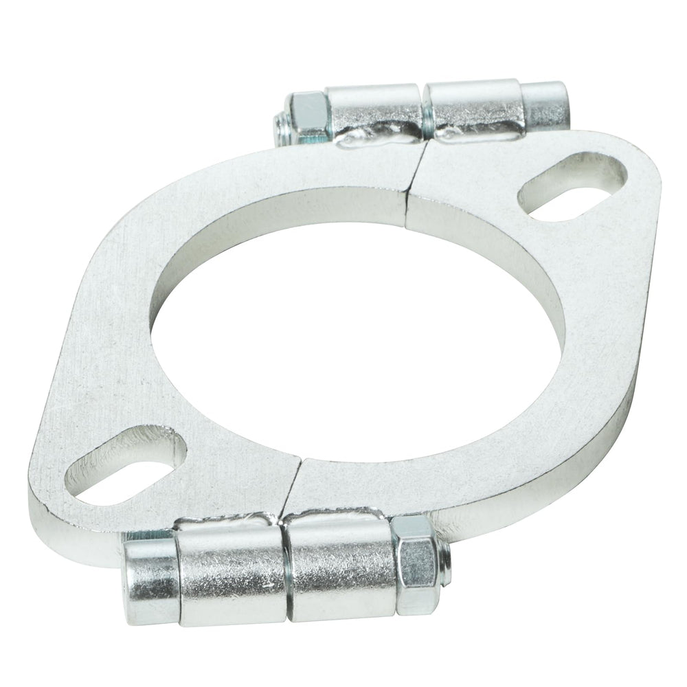 PALOZO split flange clamped on exhaust pipe demonstrating quick repair