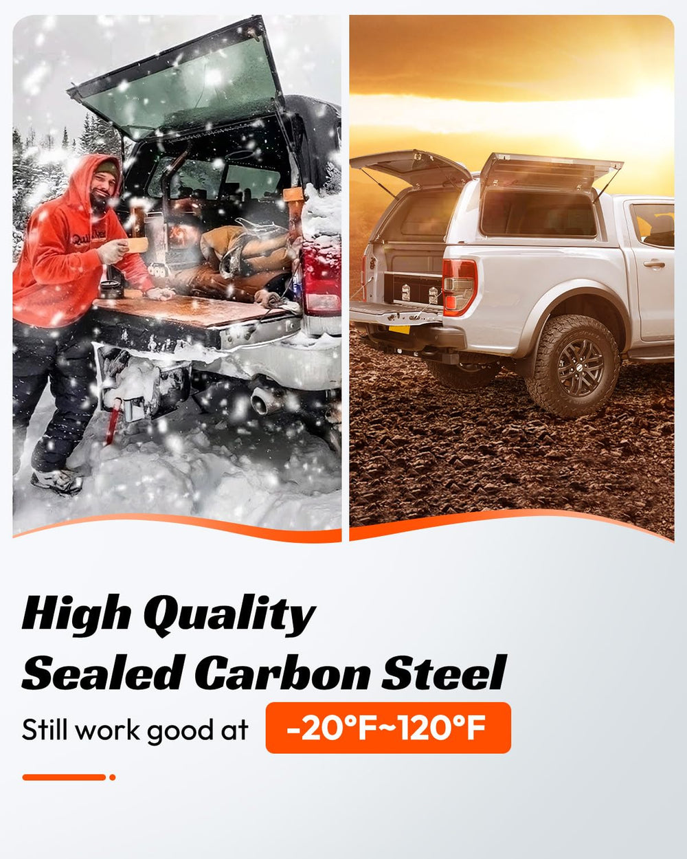 PAMAGOO lifestyle truck with open cap showing safer hands-free access
