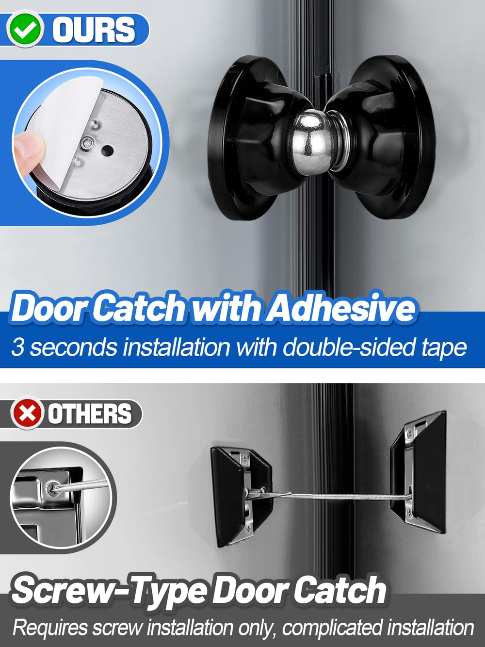 PAMASE adhesive pads, screws and expansion tubes included for flexible mounting options