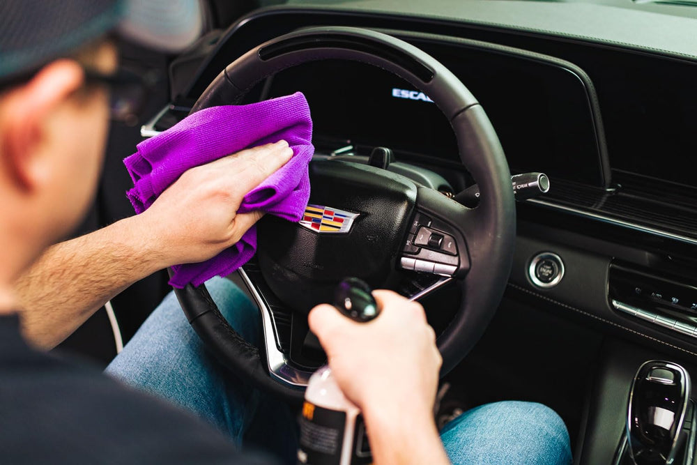 P & S Swift Clean & Shine in car interior highlighting fresh scent benefit