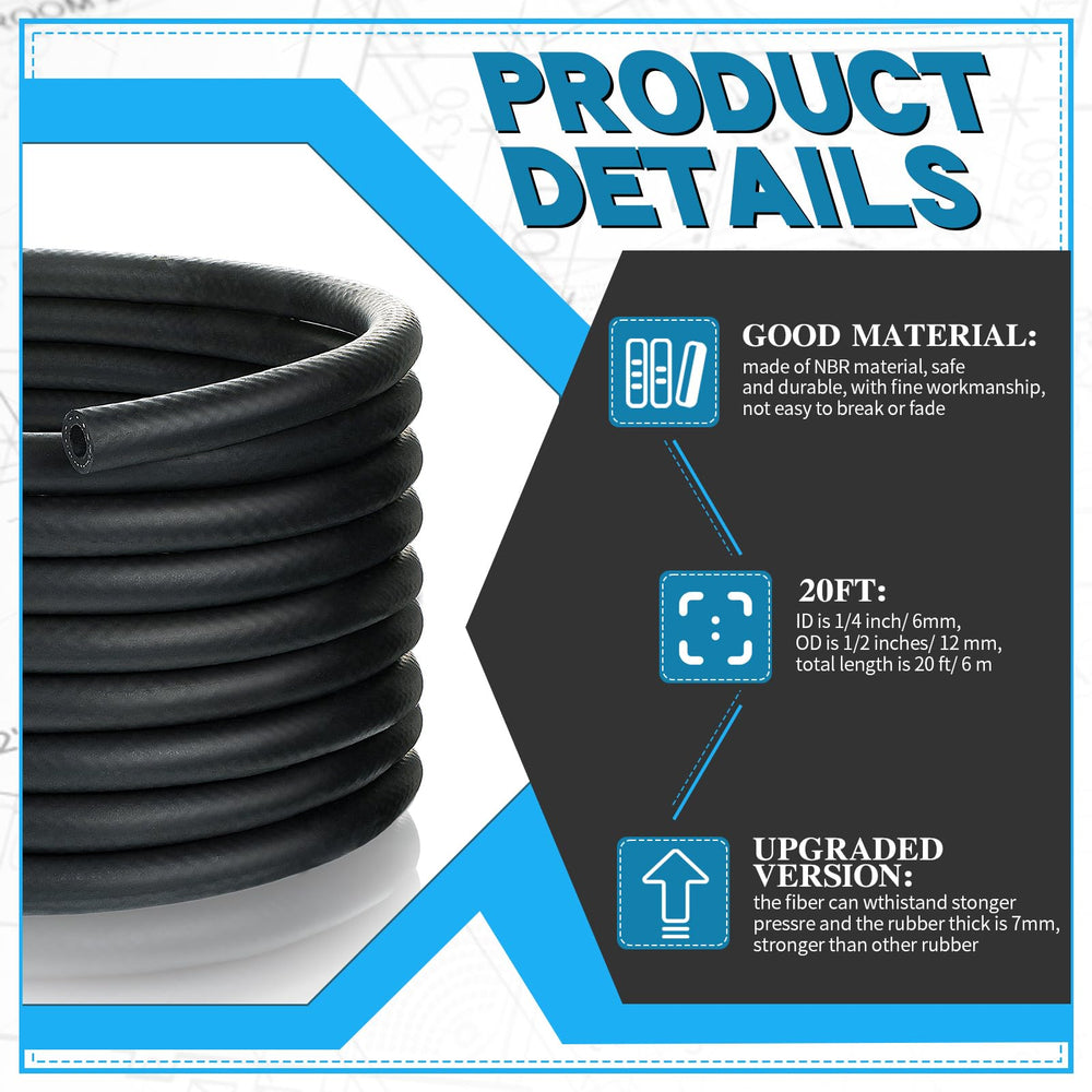 Pangda hose next to ruler illustrating 1/4 inch inner diameter for fit verification