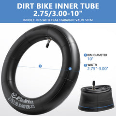 PaoWin inner tube mounted on a mini dirt bike wheel demonstrating proper fit and ride reliability
