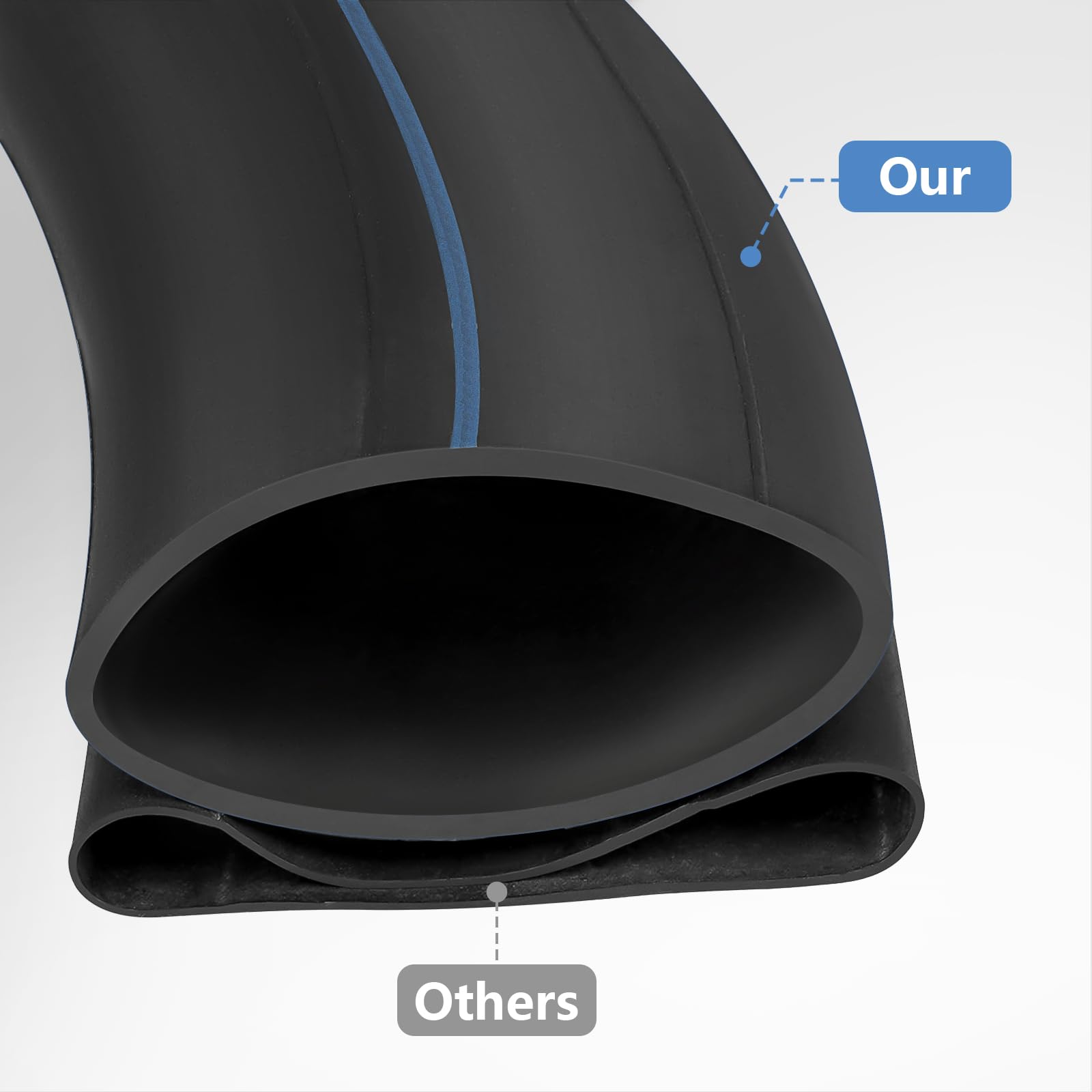 PaoWin tube size label and stamped markings showing compatibility with 2.75-10 and 3.00-10 tires