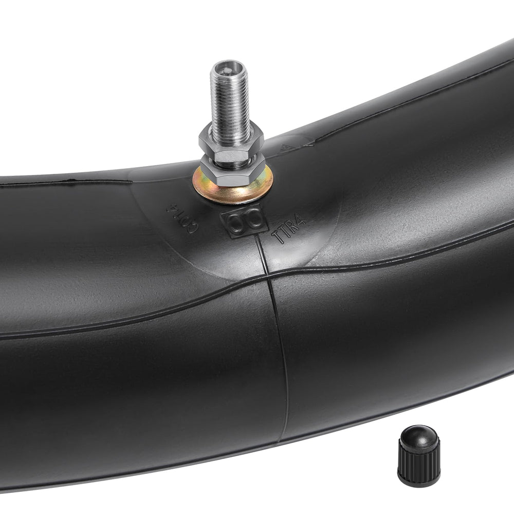 Close-up of PaoWin TR4 rubber-coated valve stem showing secure seal and dust protection