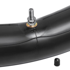Close-up of PaoWin TR4 rubber-coated valve stem showing secure seal and dust protection