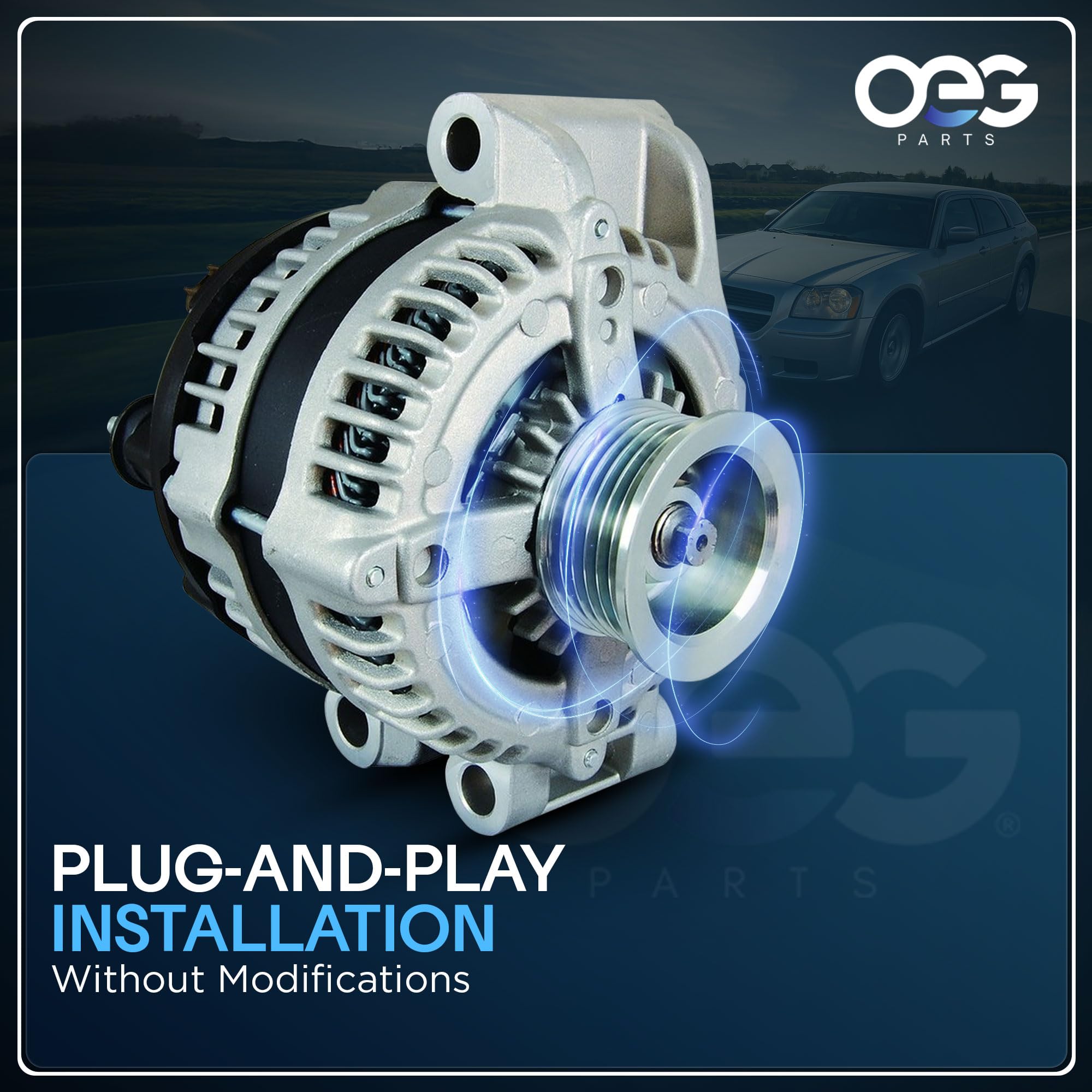 Parts Player OEG alternator internals and fan detail showing internal regulator construction