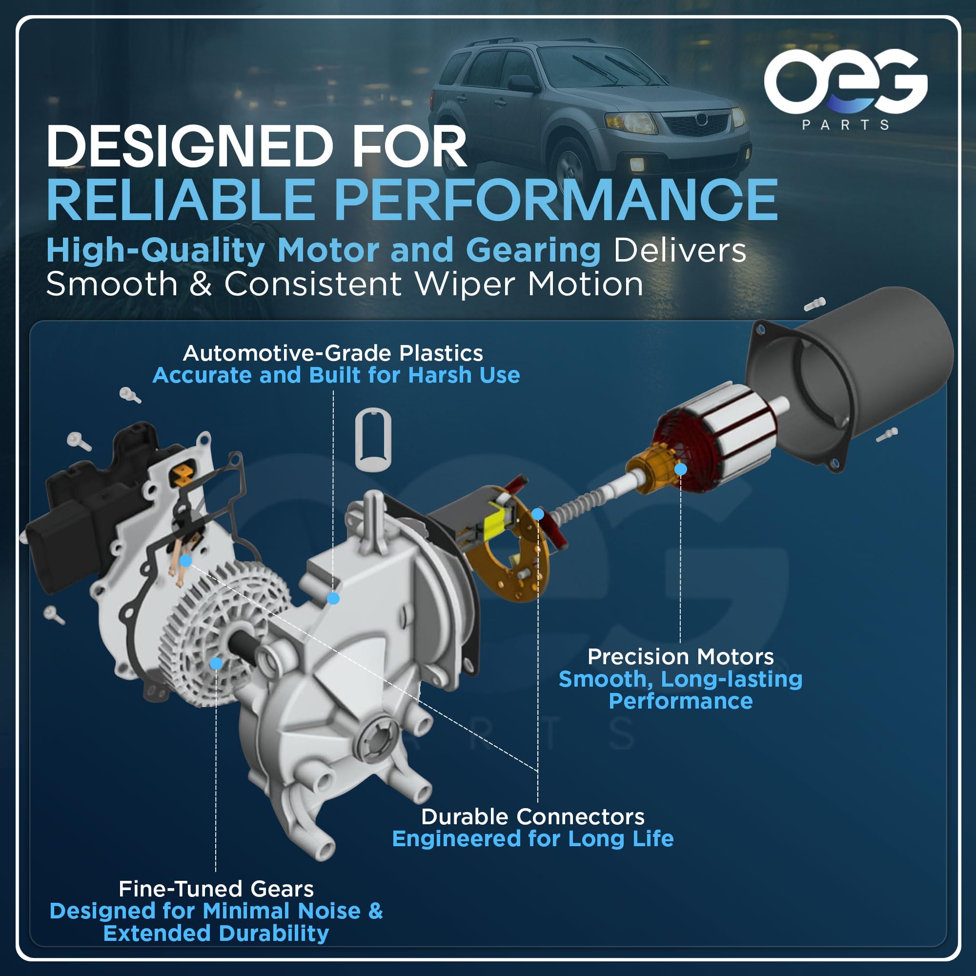Parts Player motor installed under vehicle cowl demonstrating real-world fit