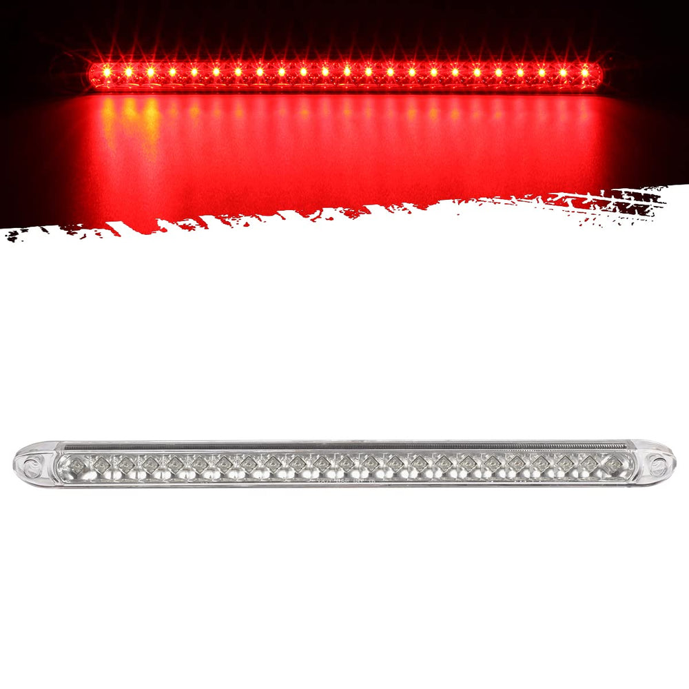 Partsam front view clear lens showing sleek red LED visibility benefit