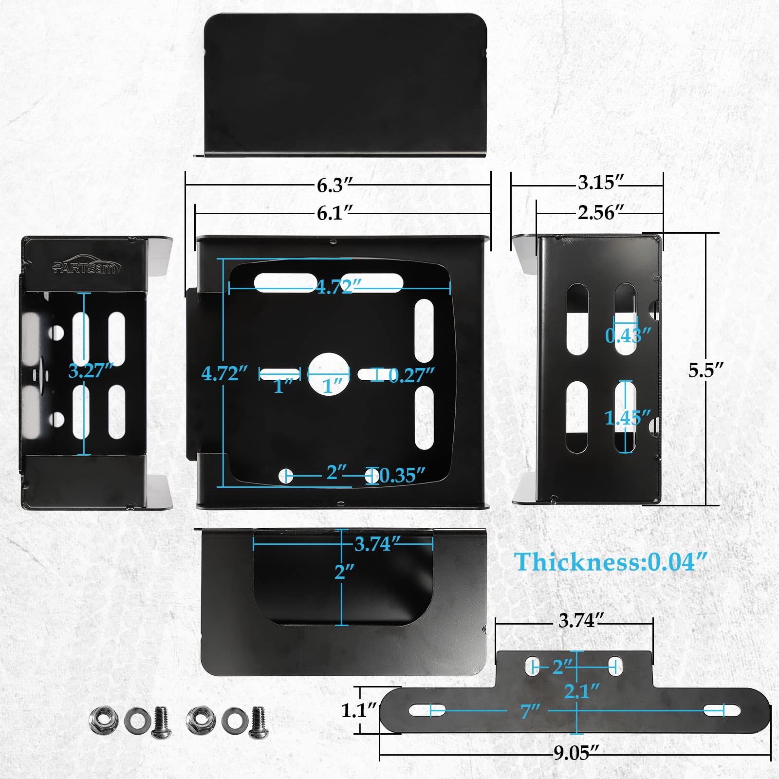 Partsam backside wiring and connector view showing easy 12V hookup convenience
