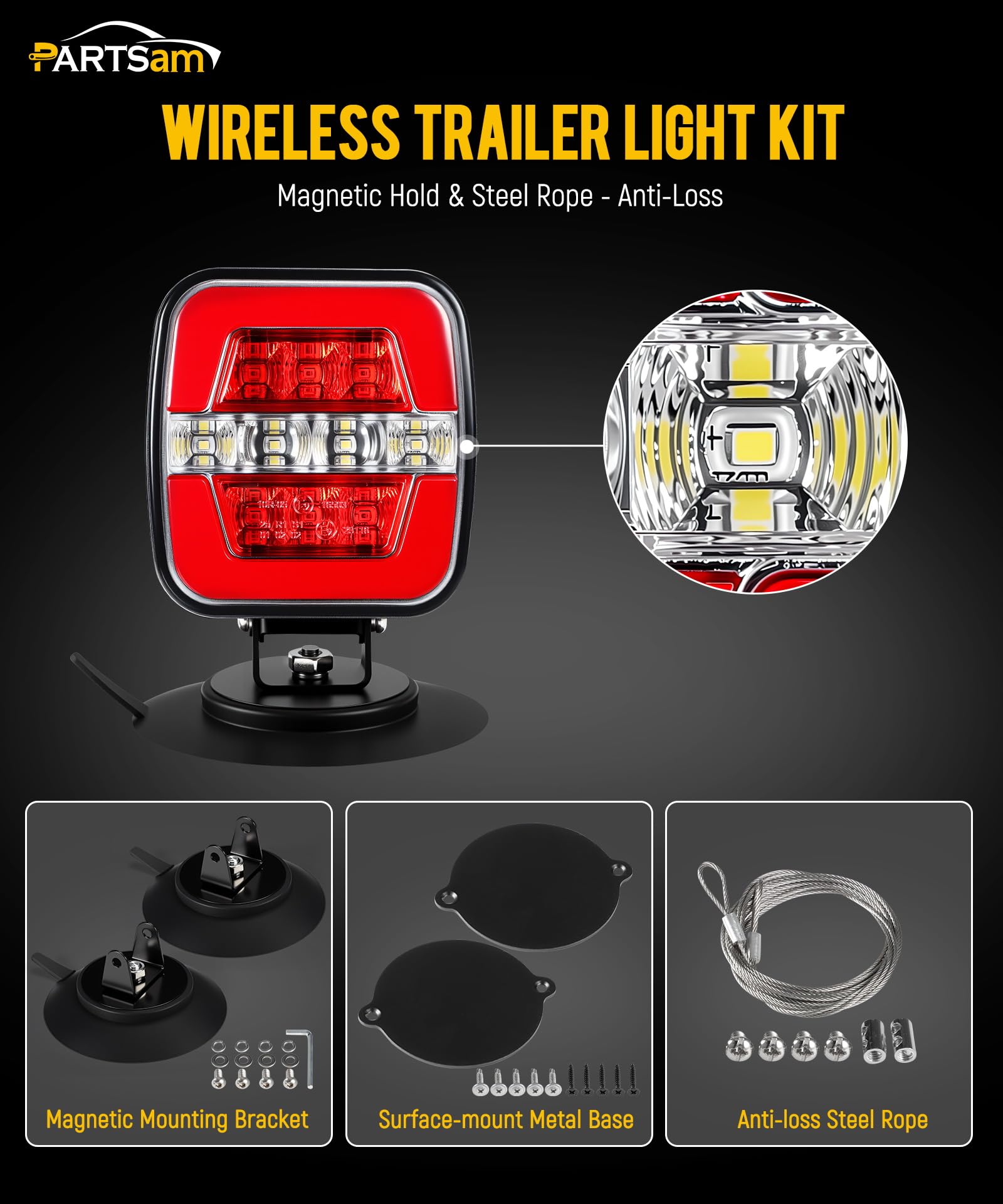 Partsam reverse lights illuminated demonstrating safer backing up
